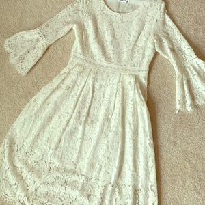 White all-lace dress